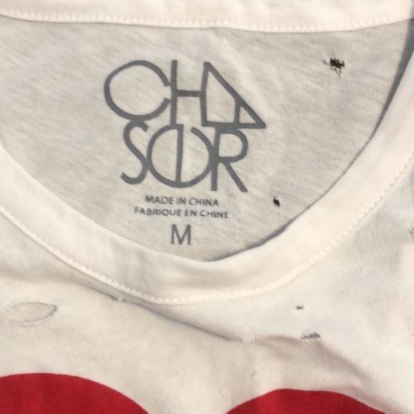 NWOT CHASER DISTRESSED TANK WITH HEART GRAPHIC - Picture 3 of 6